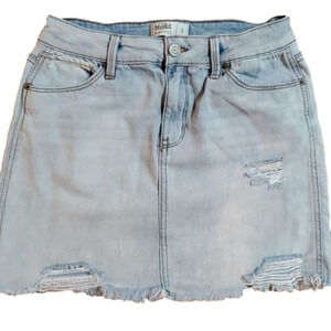 Mudd Flex Stretch Distressed Denim Skirt Women's Size 9